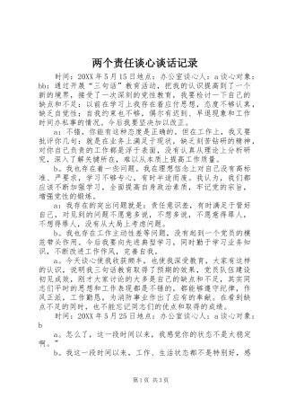 2024年两个责任谈心谈话记录