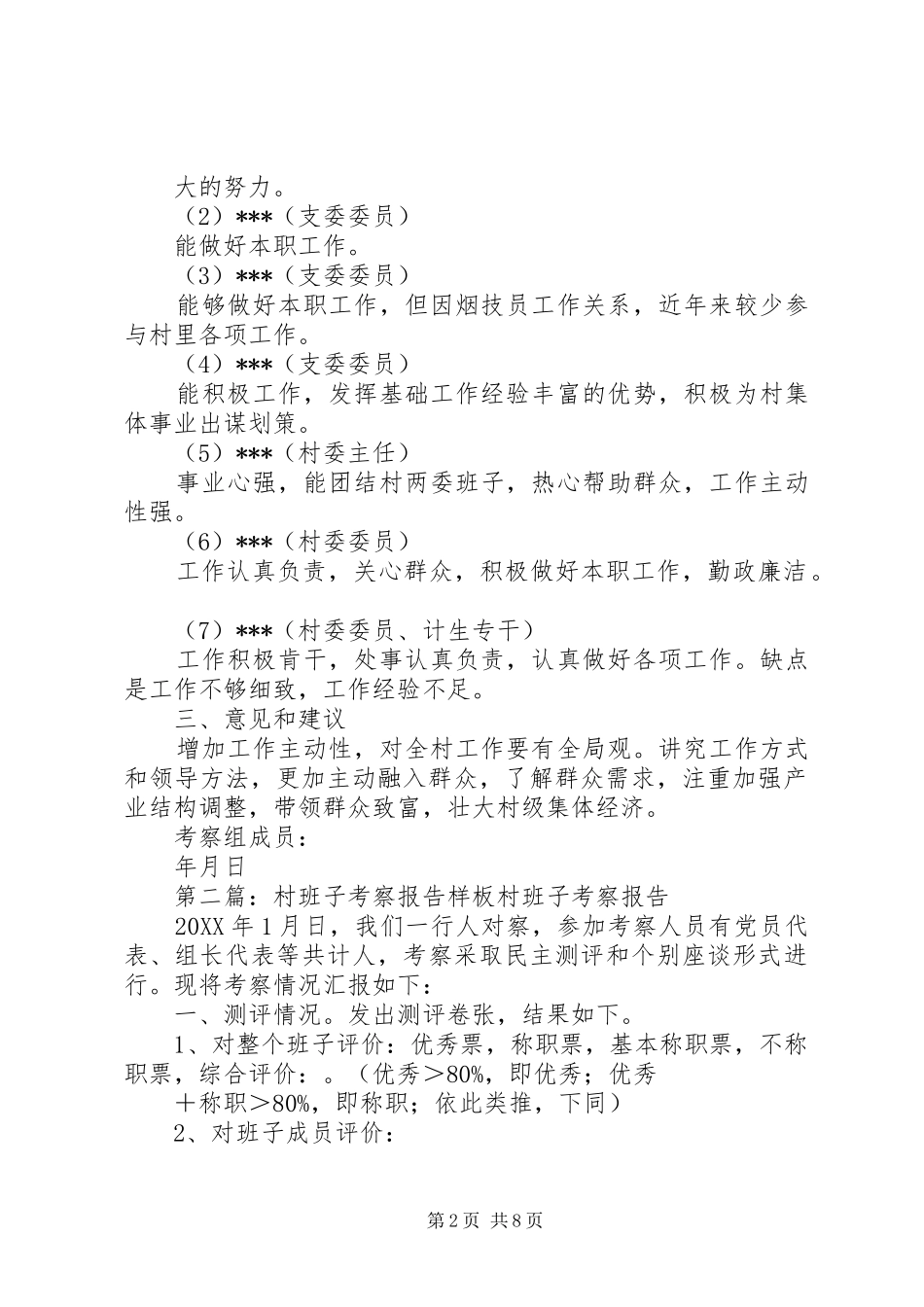 2024年村班子考察报告_第2页