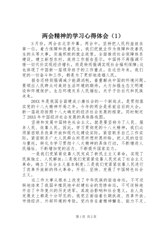 2024年两会精神的学习心得体会