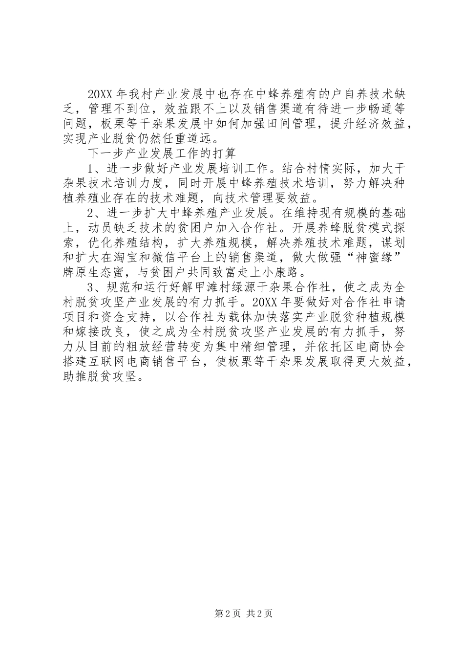 2024年村产业发展总结_第2页