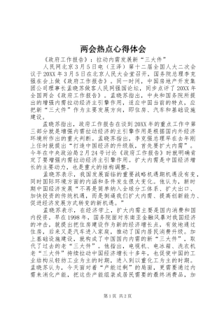 2024年两会热点心得体会