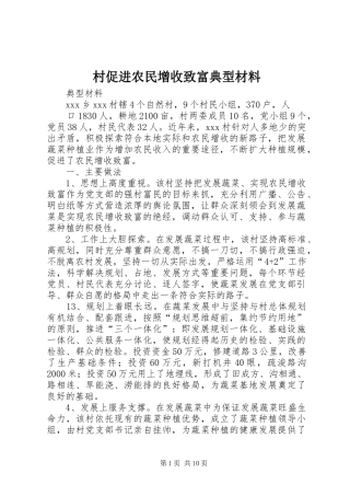 2024年村促进农民增收致富典型材料