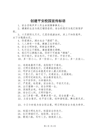 2024年创建平安校园宣传标语