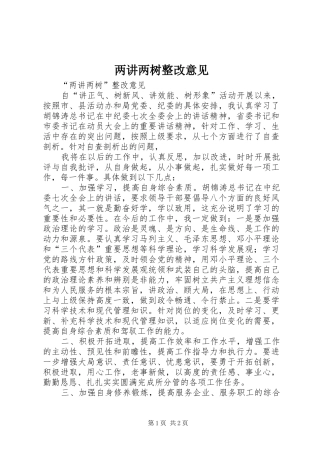 2024年两讲两树整改意见