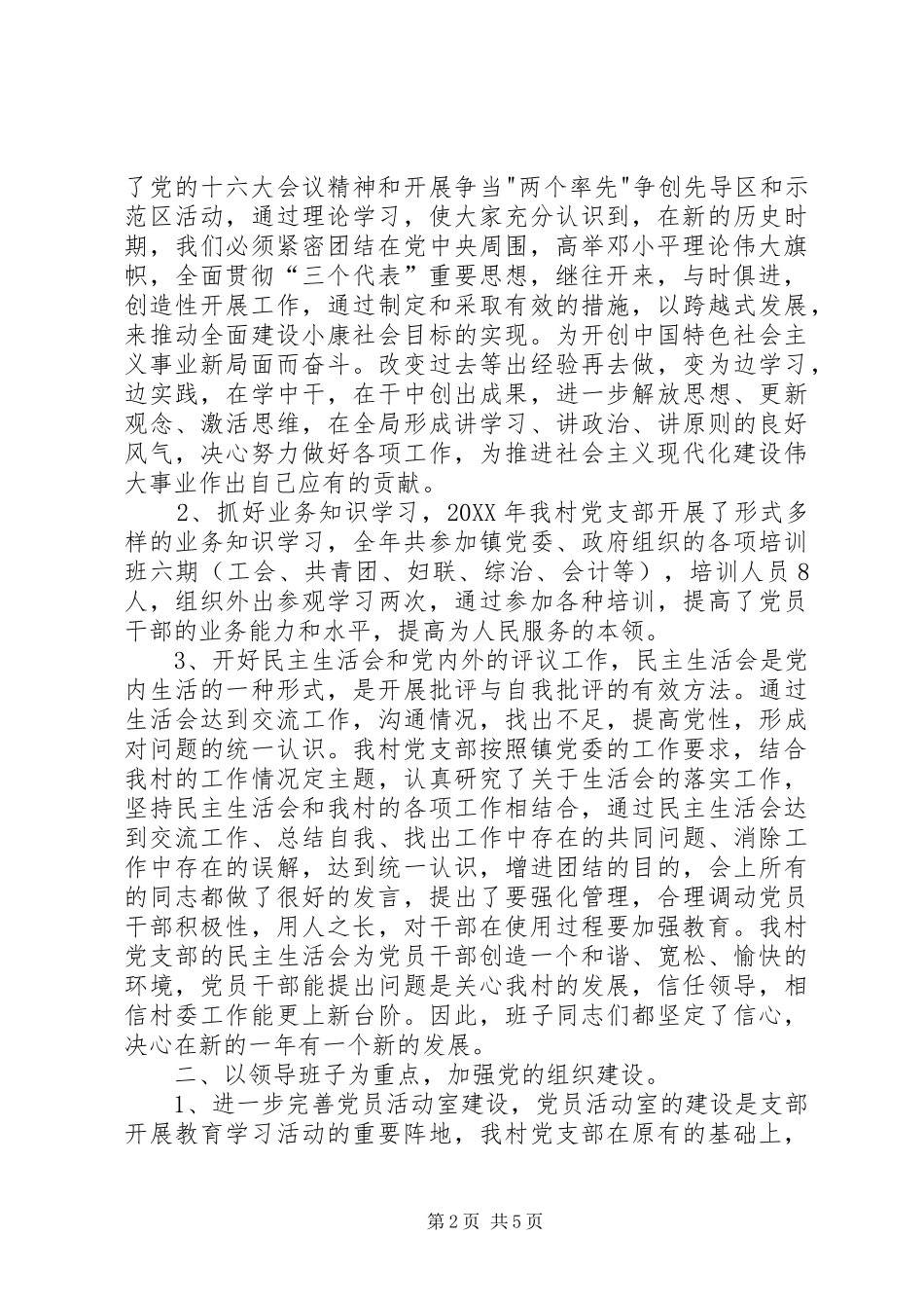 2024年村党务工作总结_第2页