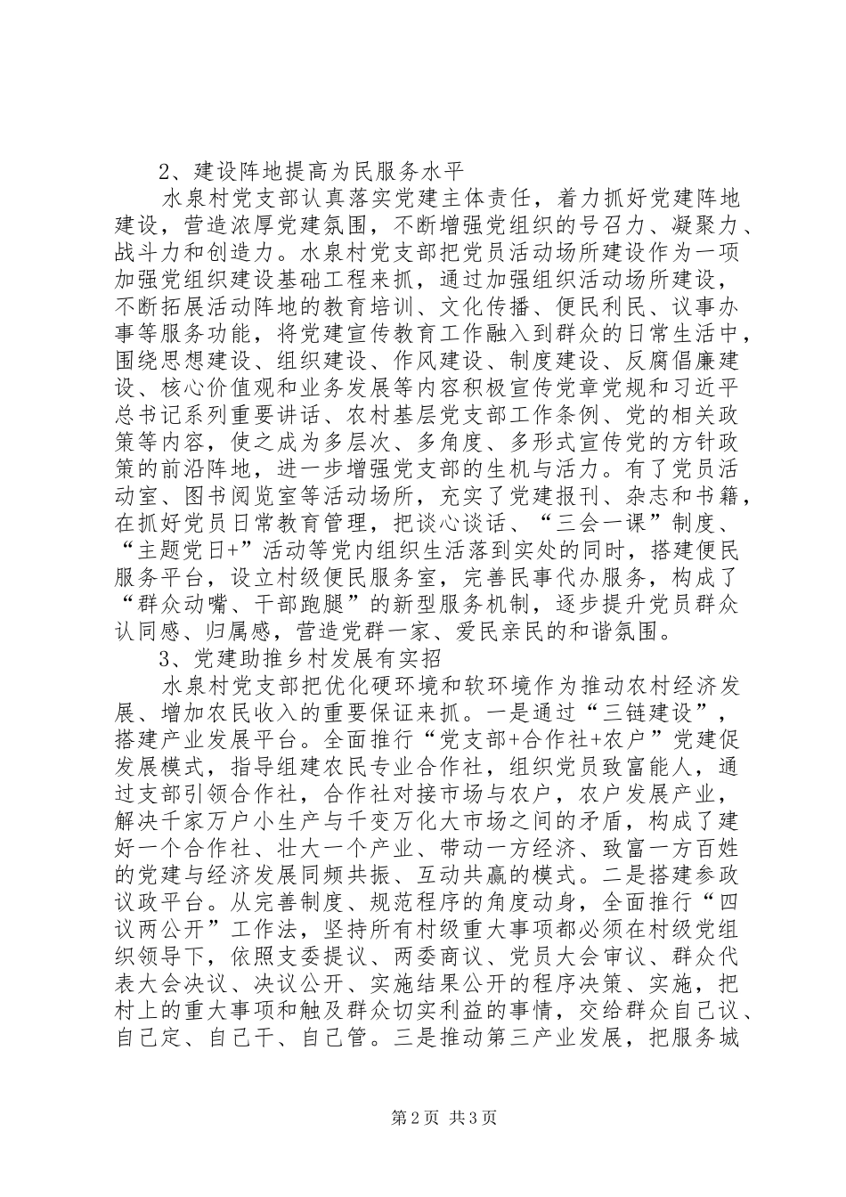 2024年村党支部标准化工作典型案例_第2页