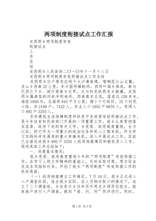 2024年两项制度衔接试点工作汇报