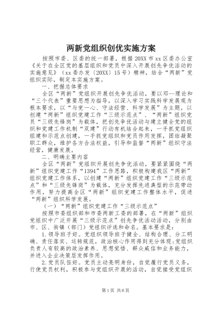 2024年两新党组织创优实施方案