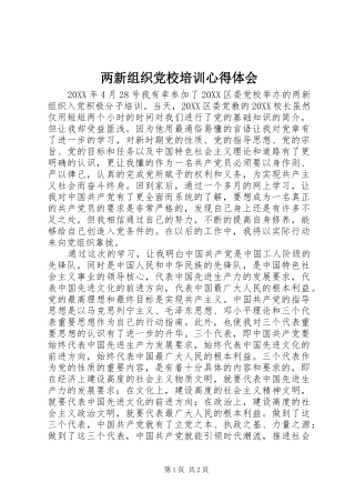 2024年两新组织党校培训心得体会