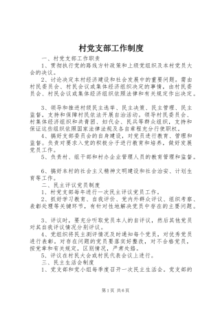 2024年村党支部工作制度