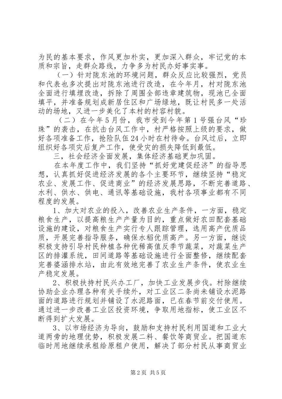 2024年村党支部工作总结_第2页