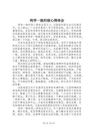 2024年两学一做村级心得体会