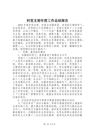 2024年村党支部年度工作总结报告