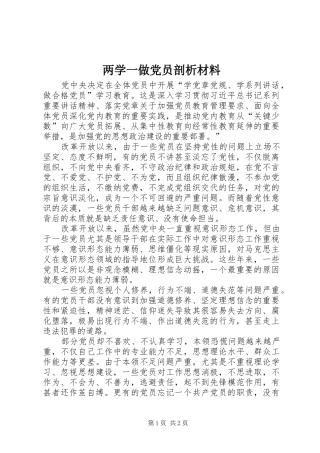 2024年两学一做党员剖析材料