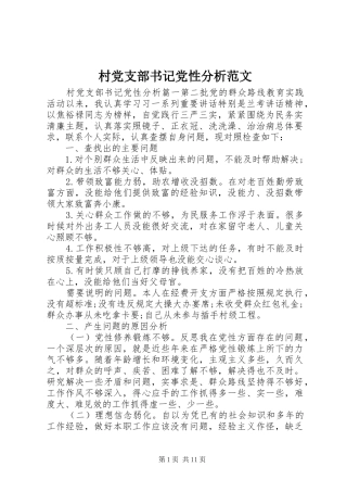 2024年村党支部书记党性分析范文