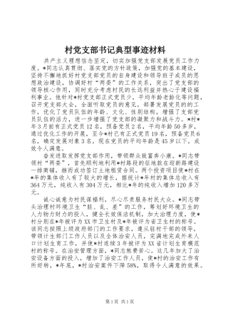 2024年村党支部书记典型事迹材料