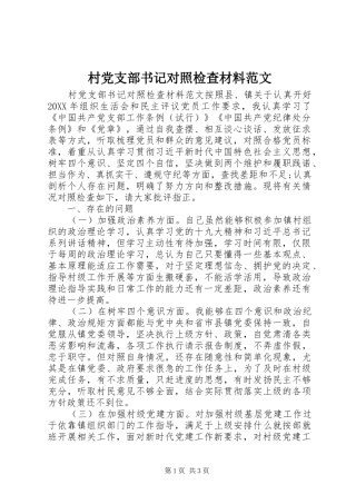 2024年村党支部书记对照检查材料范文