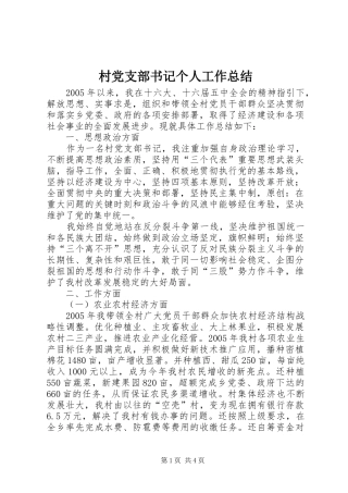 2024年村党支部书记个人工作总结