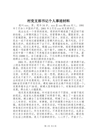 2024年村党支部书记个人事迹材料