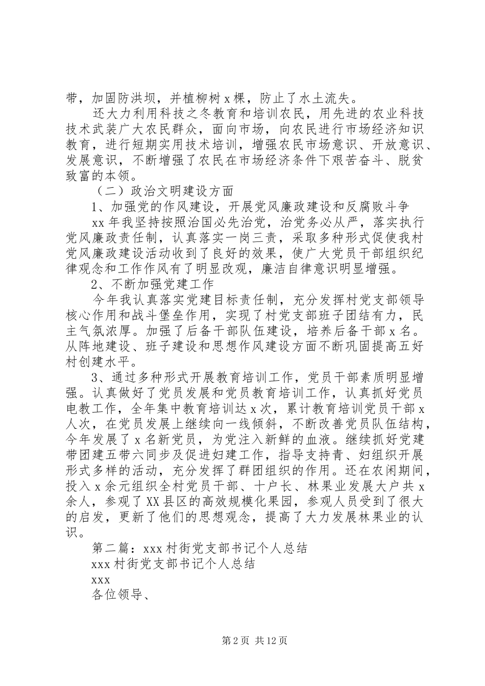 2024年村党支部书记个人总结_第2页