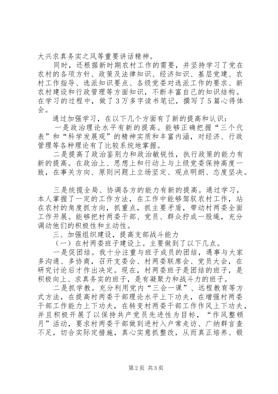 2024年村党支部书记工作述职述廉_第2页