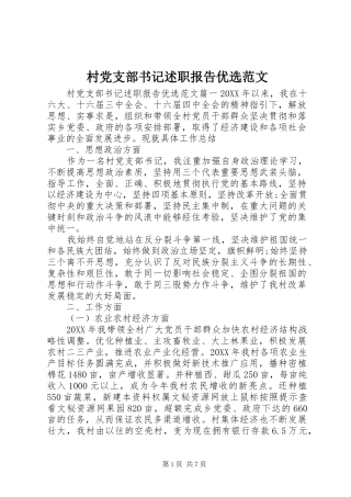 2024年村党支部书记述职报告优选范文