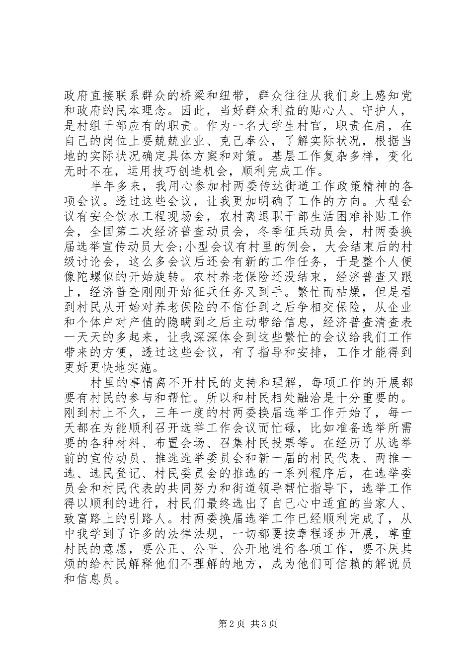 2024年村党支部书记助理半年工作总结_第2页