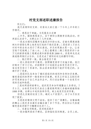 2024年村党支部述职述廉报告