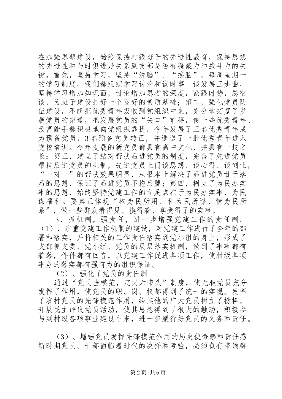 2024年村党支部相关工作内容总结_第2页