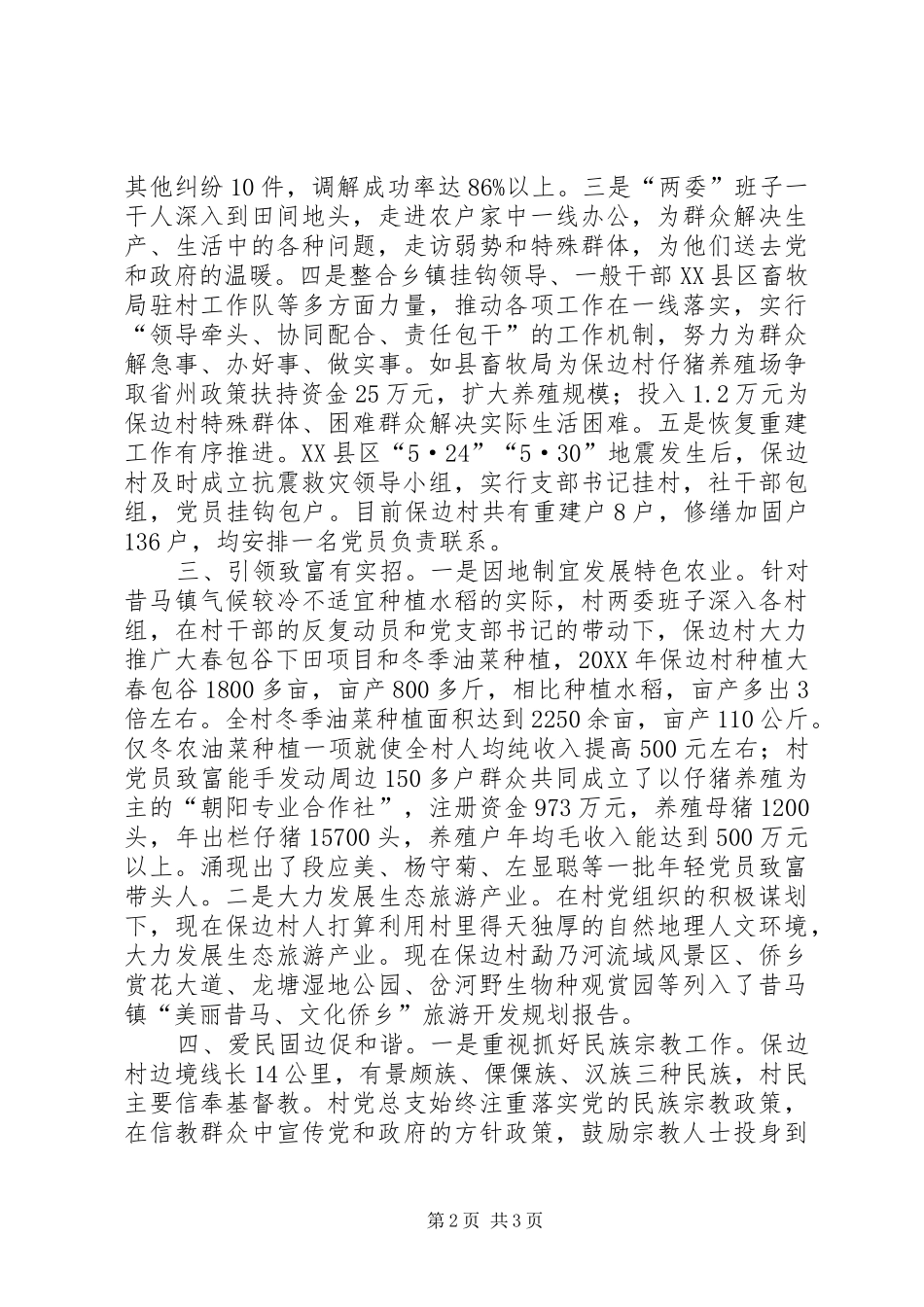 2024年村党总支典型材料_第2页