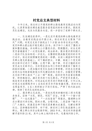 2024年村党总支典型材料