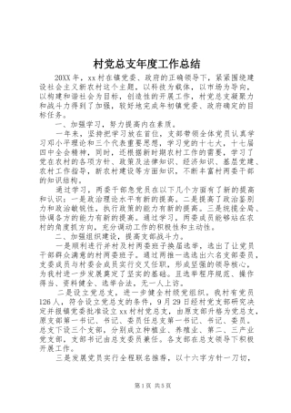 2024年村党总支年度工作总结