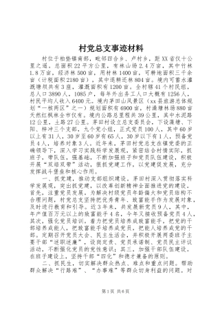 2024年村党总支事迹材料