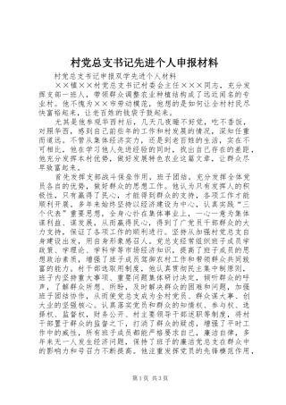 2024年村党总支书记先进个人申报材料