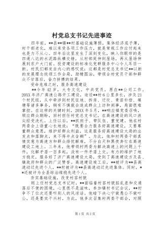 2024年村党总支书记先进事迹