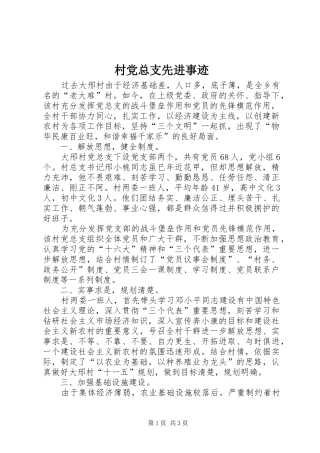 2024年村党总支先进事迹