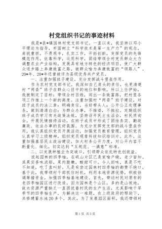 2024年村党组织书记的事迹材料