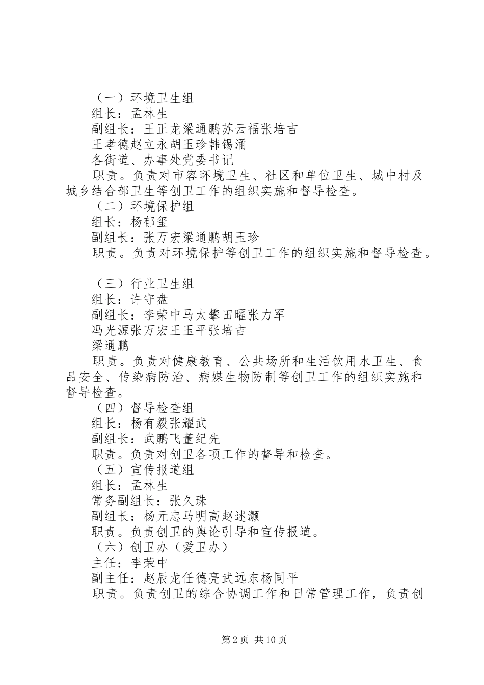 2024年创建卫生城市工作实施方案_第2页