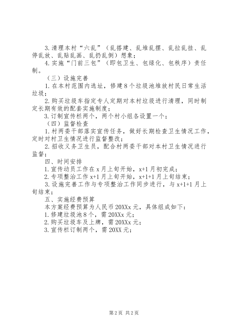 2024年创建卫生城市整改方案_第2页