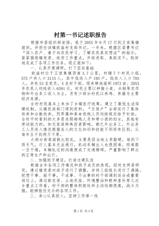 2024年村第一书记述职报告