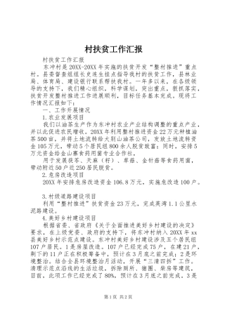 2024年村扶贫工作汇报