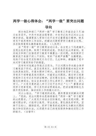 2024年两学一做心得体会两学一做要突出问题导向