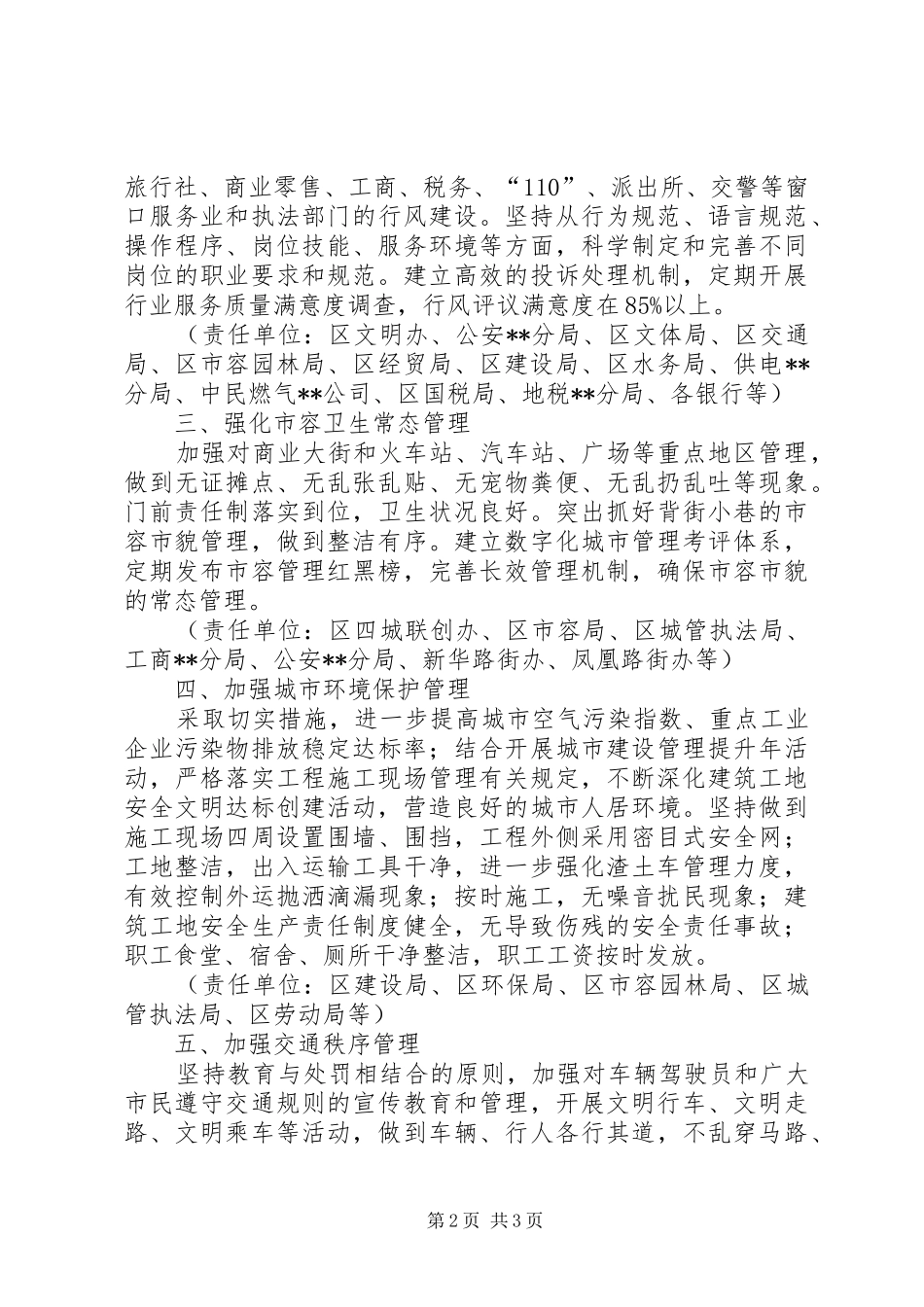 2024年创建文明城市整改方案_第2页