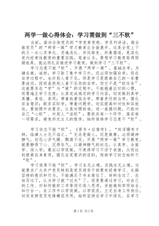 2024年两学一做心得体会学习需做到三不软