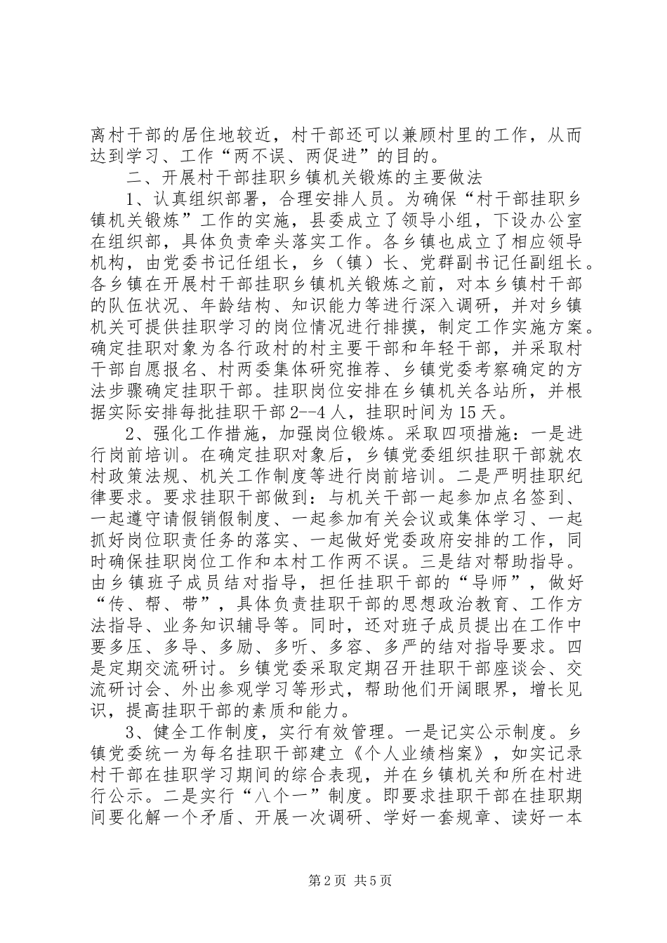 2024年村干部挂职乡镇实践与思考_第2页