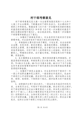 2024年村干部考察意见