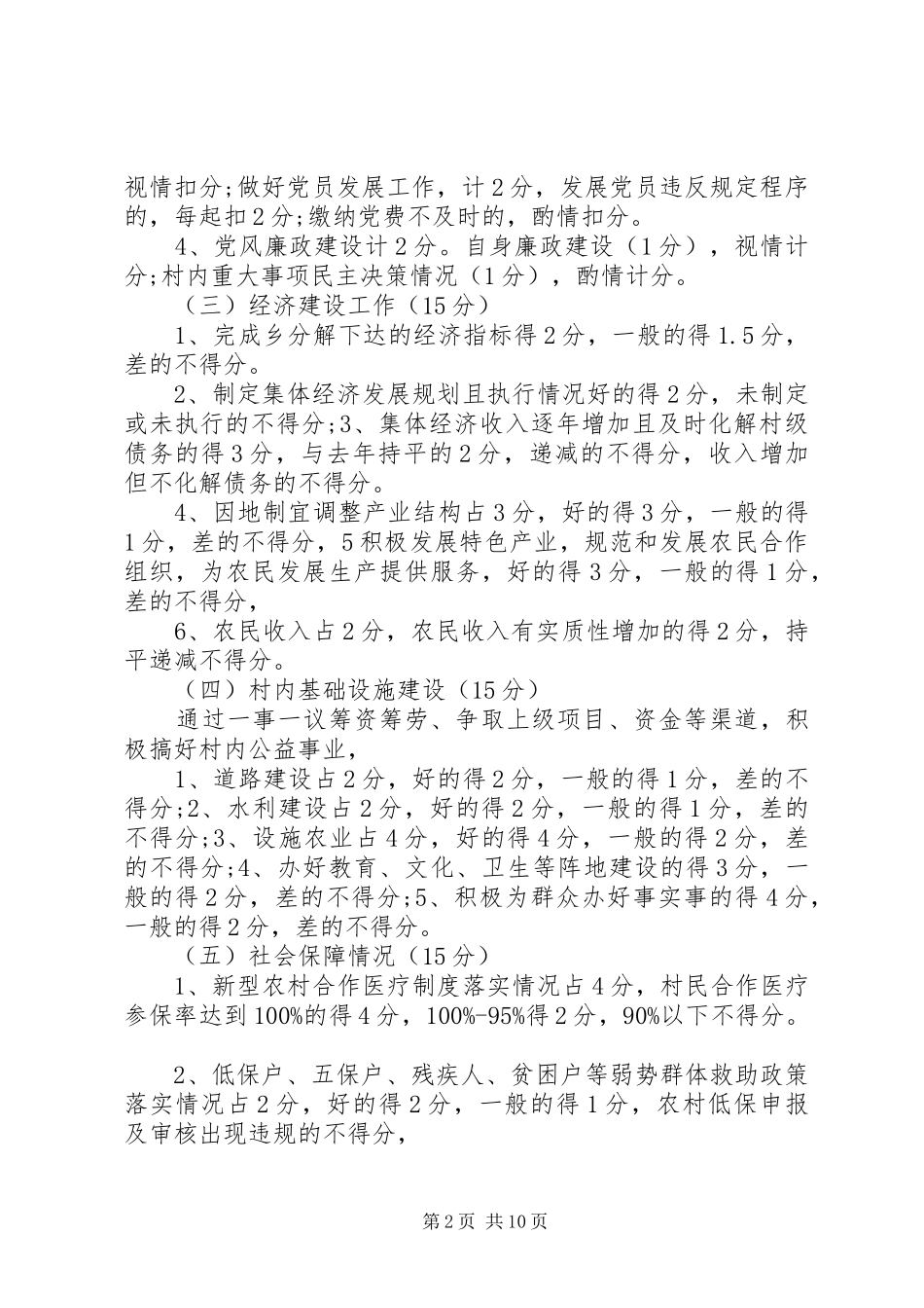 2024年村干部考核评议制度_第2页