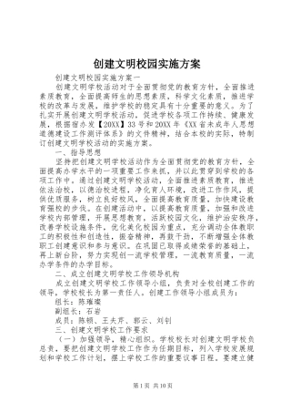 2024年创建文明校园实施方案