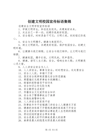 2024年创建文明校园宣传标语集锦