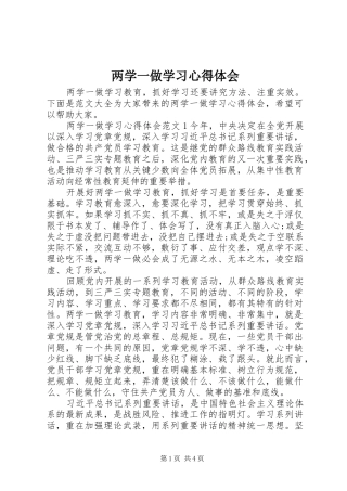 2024年两学一做学习心得体会
